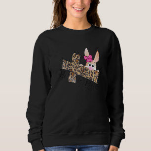 OsterChristliche Mädchen Mama Bunny ist Leopa Rise Sweatshirt