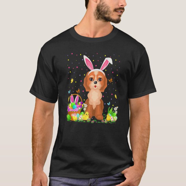 Ostercockapoo Hund Bunny Egg Jagd Cockapoo Eas T-Shirt (Vorderseite)