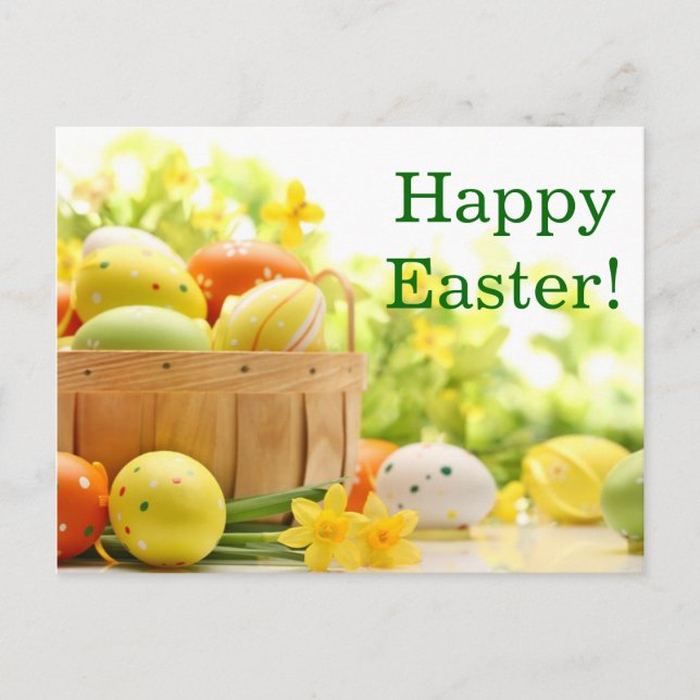 Osterdekoration mit Eiern Feiertagspostkarte (Vorderseite)