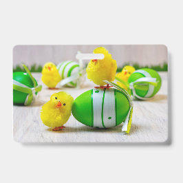 Osterdekoration - Ostereier und Küken Ausweis