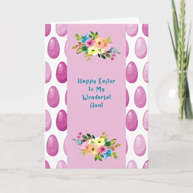 Osterdesign für Tante mit bunten Eiern Karte (Vorderseite)
