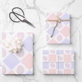 Osterdiamantmuster mit dekorierten Eiern Geschenkpapier Set