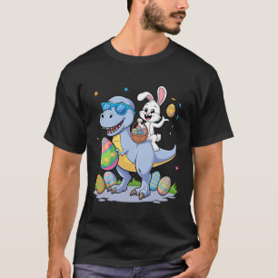 Osterdinosaurier T-rex und sonniges Holding Farbe  T-Shirt