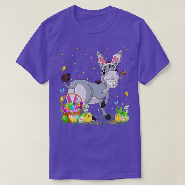 OsterDonkey Bunny Egg Jagen Donkey Osterner Sund T-Shirt (Design vorne)