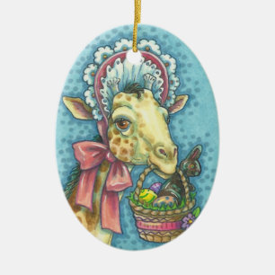 OSTERE GIRAFFE KERAMIKORNAMENT