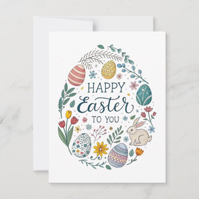 OSTERE GREETINGS FEIERTAGSKARTE (Vorderseite)