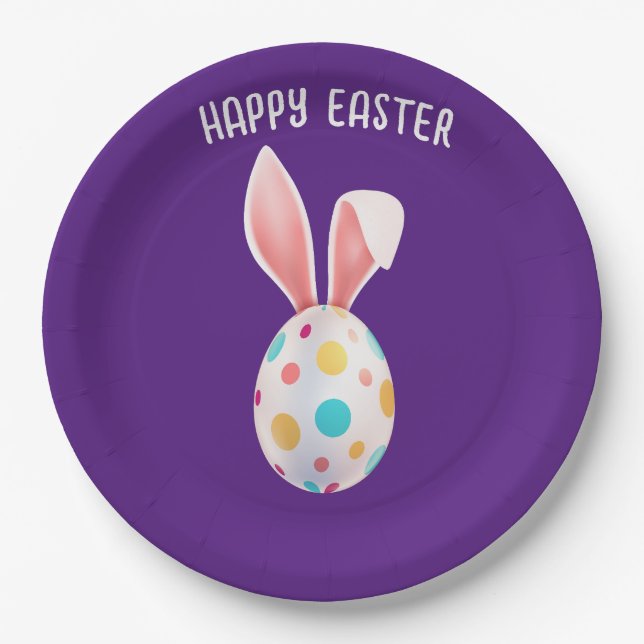 "OSTERE" SPEZKELTE EIER- UND BUNNY-OHREPAPIER-TELL PAPPTELLER (Vorderseite)
