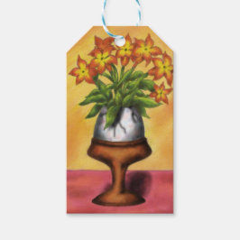 Osterei als Vene mit Blume auf dem Tisch Geschenkanhänger