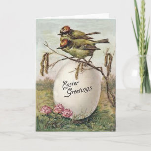 Osterei Blume Vogel Feiertagskarte