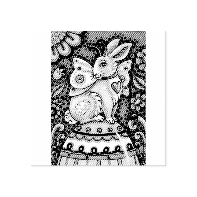 OSTEREI-FAIRE, RABBIT-RUBBER-BRIEFMARKE GUMMISTEMPEL (Prägung)