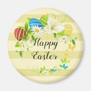 Osterei-Frühlings-Blumenund SchmetterlingeWreath Magnet