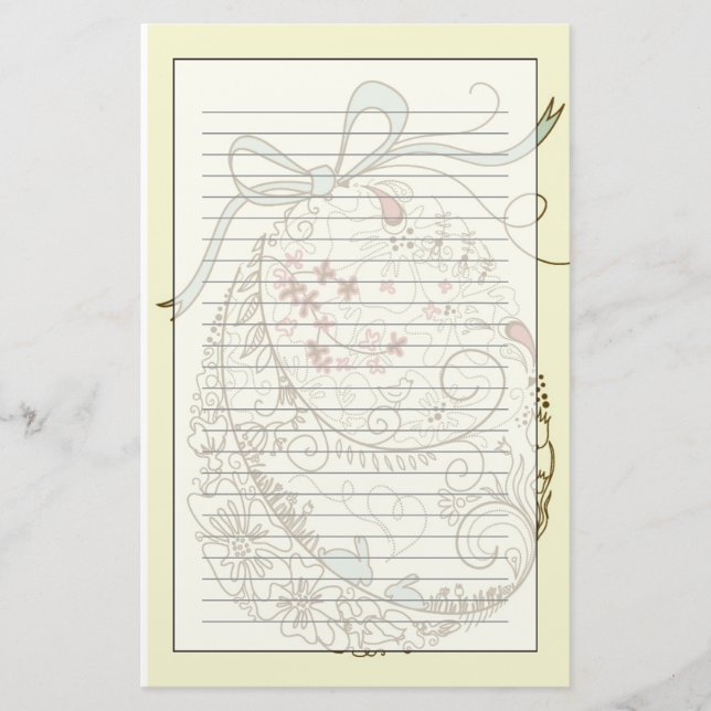 Osterei mit Blumenelementen Briefpapier (Vorderseite)