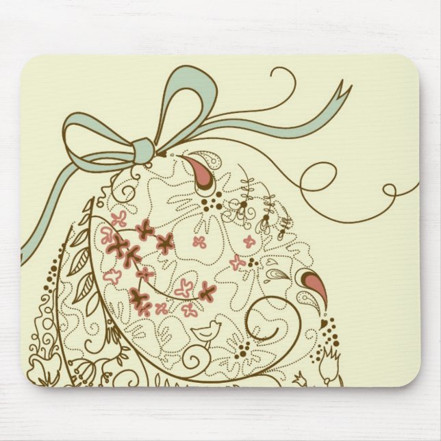 Osterei mit Blumenelementen Mousepad (Vorne)