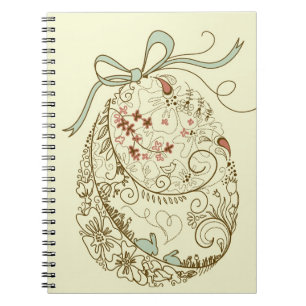 Osterei mit floralen Elementen Notizblock