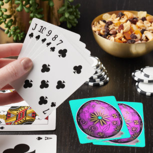 Osterei mit violetten Blumen Spielkarten