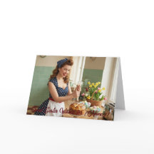 Osterei-Pin-Up-Retro-Grußkarte