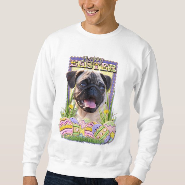 Osterei-Plätzchen - Mops Sweatshirt (Vorderseite)