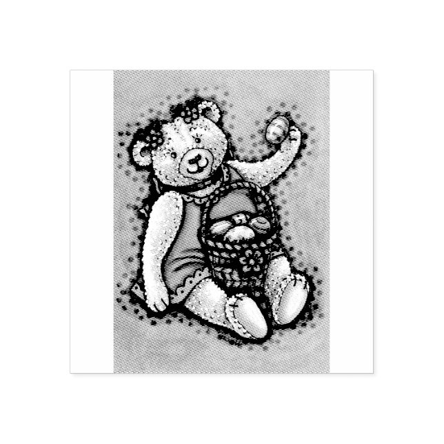 OSTEREI TEDDDDY BEAR RUBBER BRIEFMARKE *Benutzerde Gummistempel (Prägung)