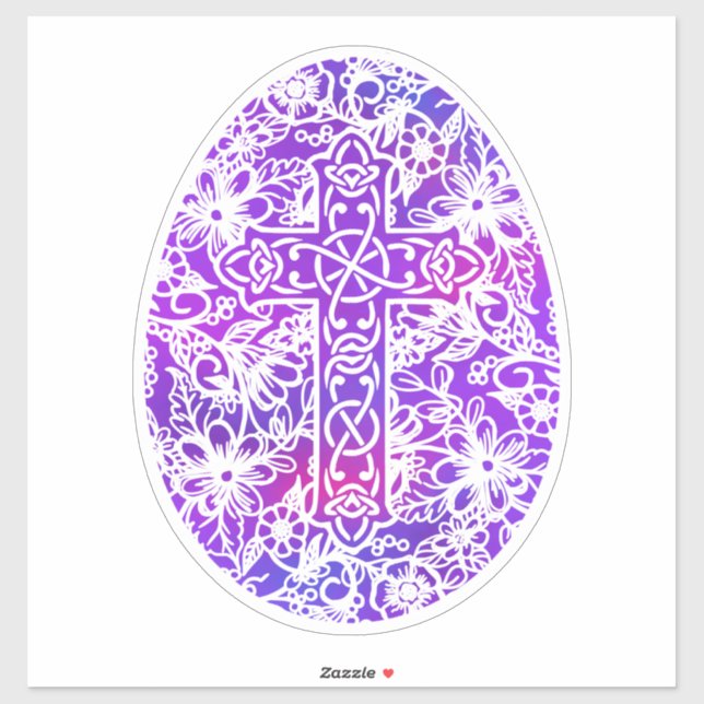 Ostereier als Cross Watercolor Stil Aufkleber (Blatt)