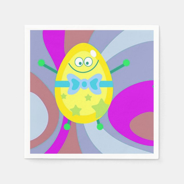 Ostereier auf einem Papier Napkin Serviette (Vorderseite)