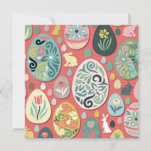 Ostereier aus farbigem Papier Karte