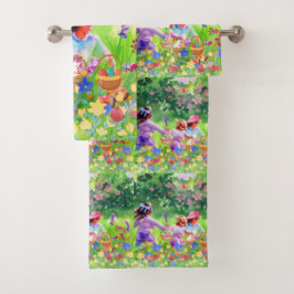 Ostereier Badhandtuch Set