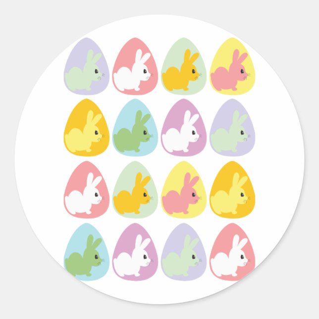 Ostereier Bunnies Runder Aufkleber (Vorderseite)