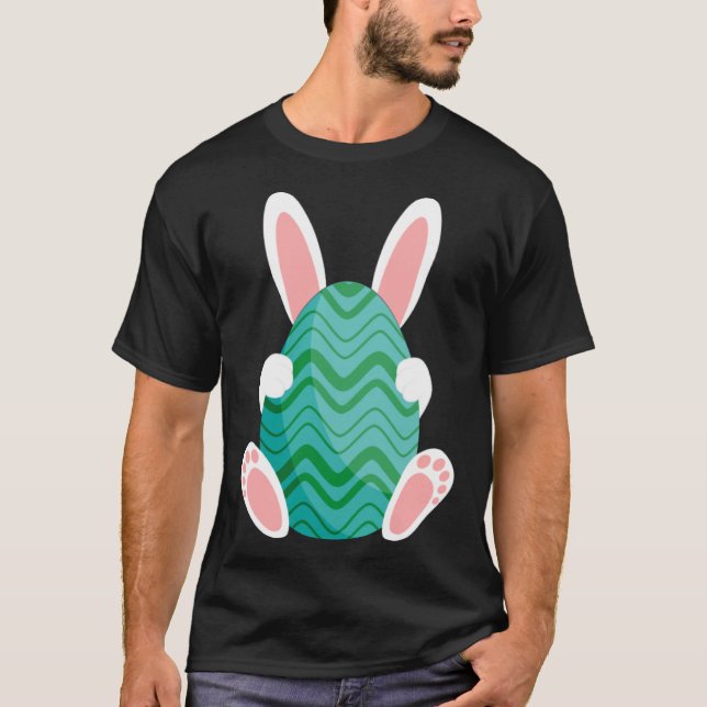 Ostereier Bunny Happy Ostertag Ei Jagen T-Shirt (Vorderseite)