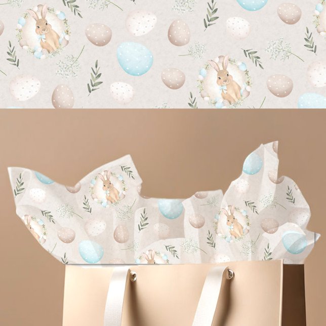 Ostereier & Bunny Pattern Beige Seidenpapier (Easter Eggs & Bunny Pattern Beige Tissue Paper)