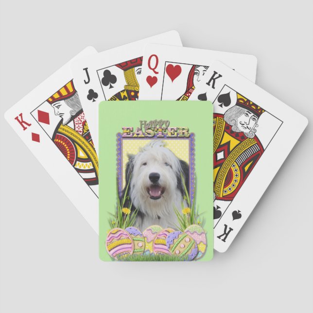 Ostereier-Cookies - Old English Sheepdog Spielkarten (Rückseite)