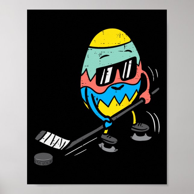 Ostereier Eishockey Niedlichen Sportler Männer Jun Poster (Vorne)