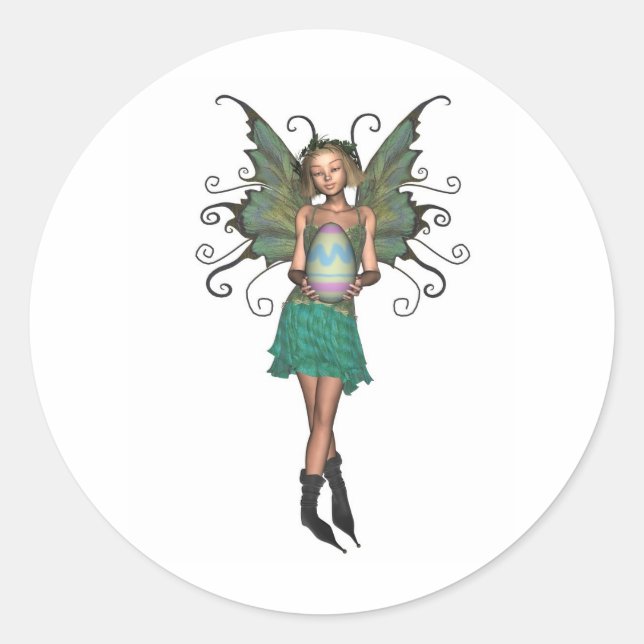 Ostereier Fairy Runder Aufkleber (Vorderseite)