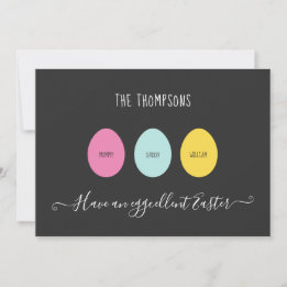 Ostereier-Familie von 3 Eggcellent Feiertagskarte