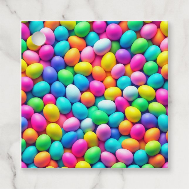 Ostereier/Frühling in hellen Farben Geschenkanhänger (Vorderseite)