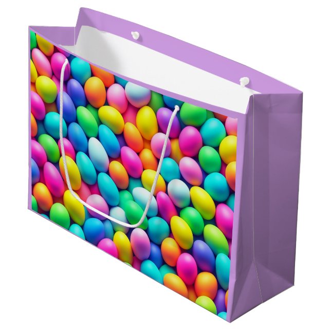 Ostereier/Frühling in hellen Farben Große Geschenktüte (Vorderseite Schrägansicht)