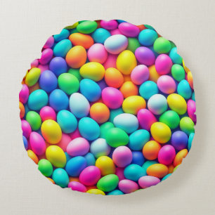 Ostereier/Frühling in hellen Farben Rundes Kissen
