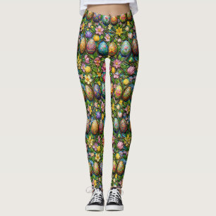 OSTEREIER ~ Helle grüne Hintergrund 3D~ Leggings
