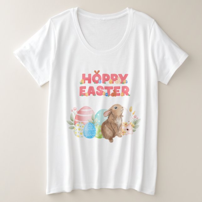 Ostereier Hoppy Ostertag Große Größe T-Shirt (Design vorne)