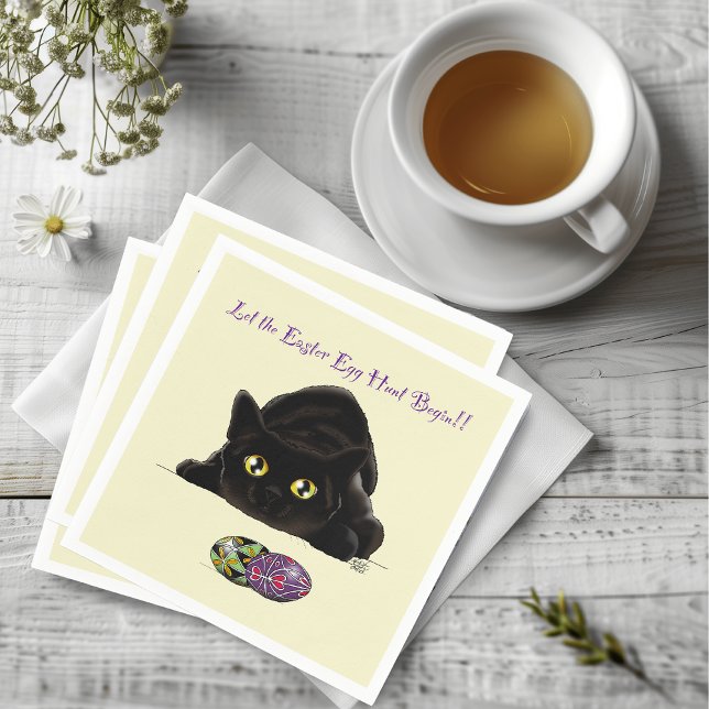 Ostereier Hunt Cat Funny Serviette (Von Creator hochgeladen)