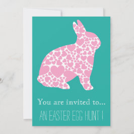 Ostereier Hunt Ostern Party griechisch rosa Hase Einladung