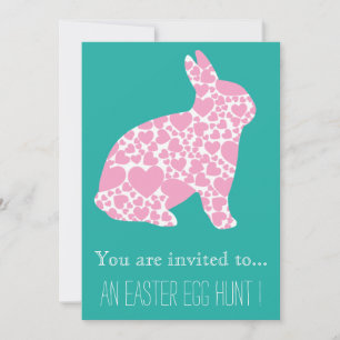 Ostereier Hunt Ostern Party griechisch rosa Hase Einladung