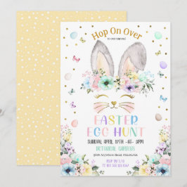 Ostereier Hunt Pastel Rainbow Bunny Ears Einladung