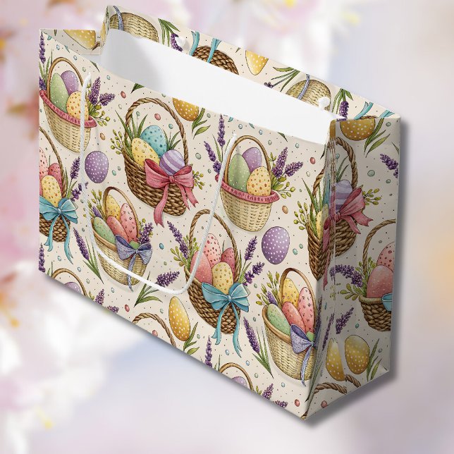 Ostereier im Weidenkorb mit Lavendel Große Geschenktüte (Von Creator hochgeladen)