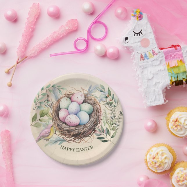 Ostereier in der Nest Holiday Party Pappteller (Party)