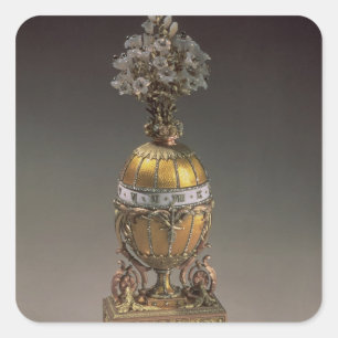 Ostereier in Form einer Vase Quadratischer Aufkleber