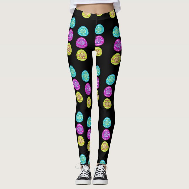 Ostereier in Schwarz Leggings (Vorderseite)