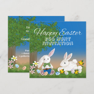 Ostereier Jagd Bunnies Spiel mit Ostereiern Einladung