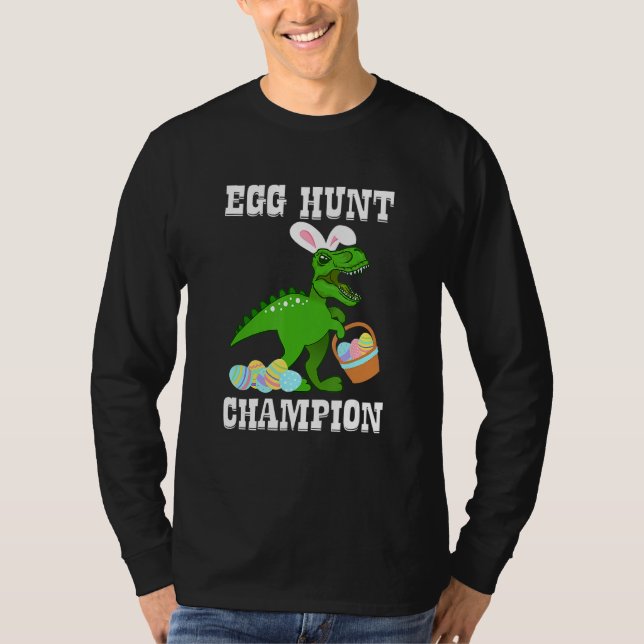 Ostereier Jagd Champion T Rex Dinosaur Bunny Funn T-Shirt (Vorderseite)