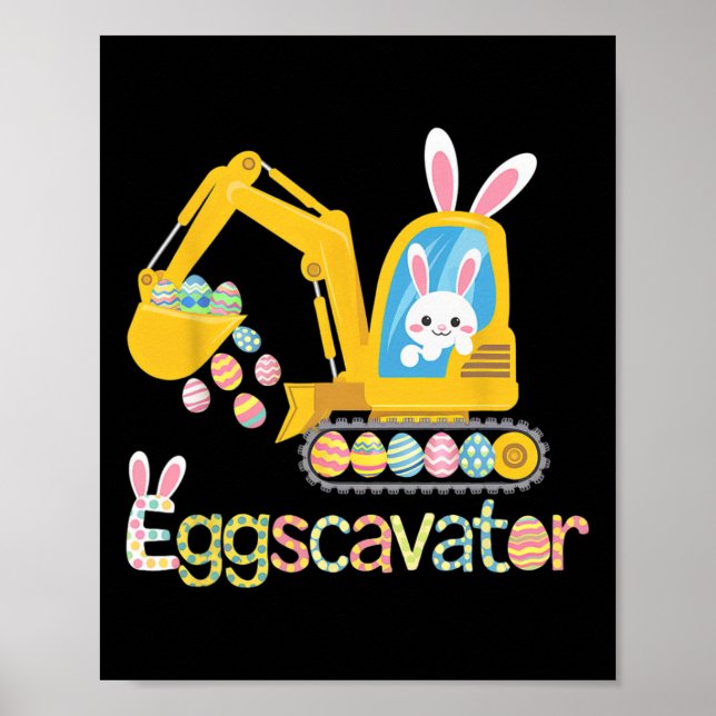 Ostereier Jagd Shirt für Kinder Funny Eggscavator Poster (Vorne)