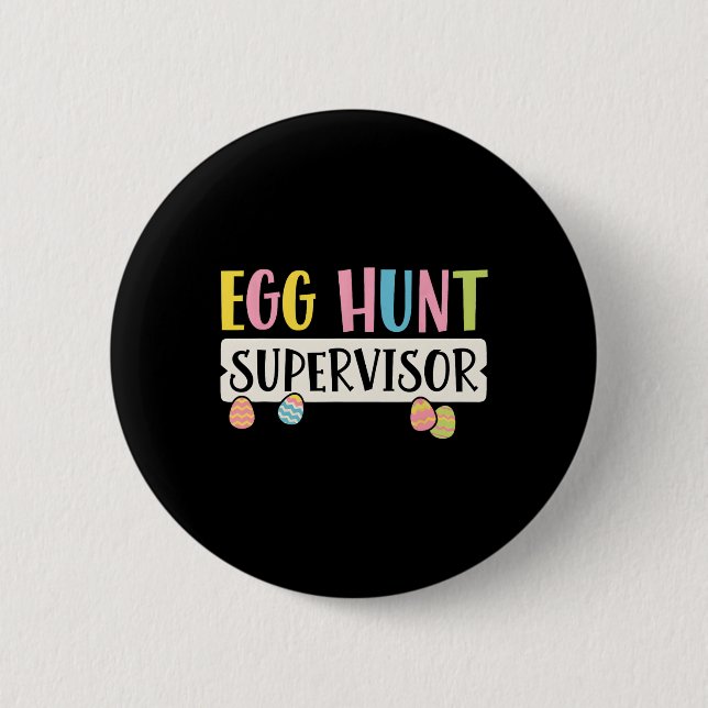 Ostereier Jagd Supervisor Funny Mama Vater Männer  Button (Vorderseite)